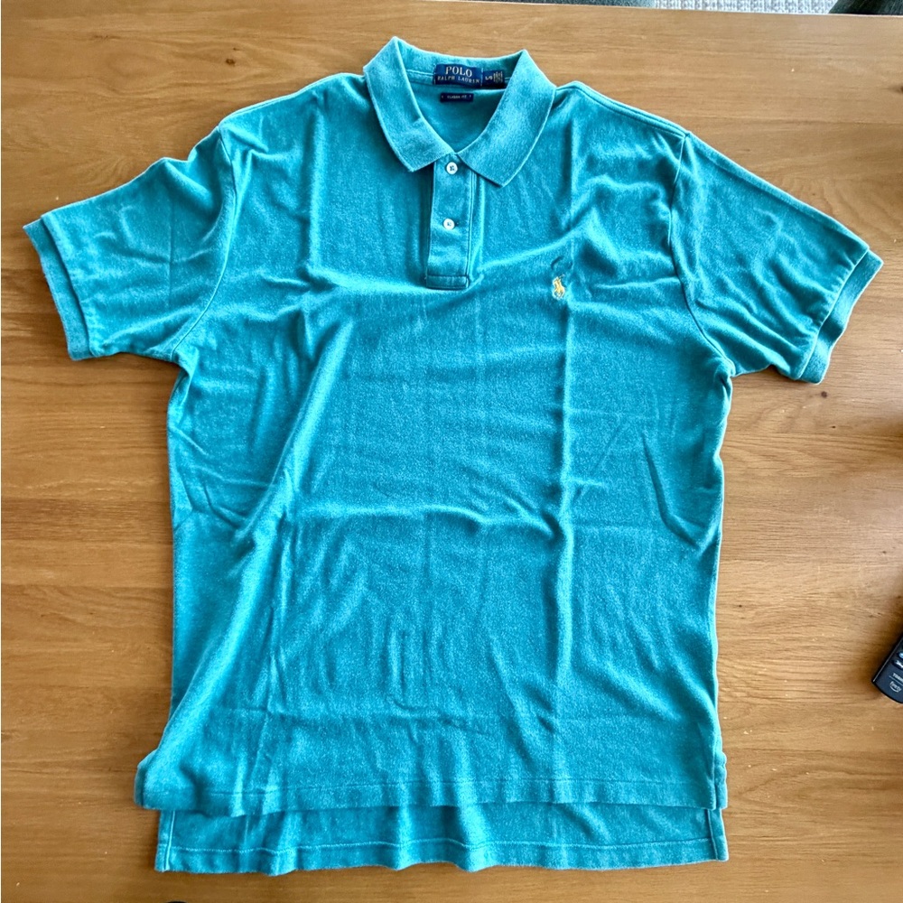 Polo by Ralph Lauren Men’s Turquoise Polo with Yellow Pony - Picture 2 of 6